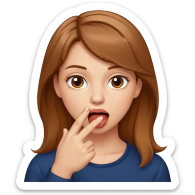 Una mujer mordiendose el dedo sticker