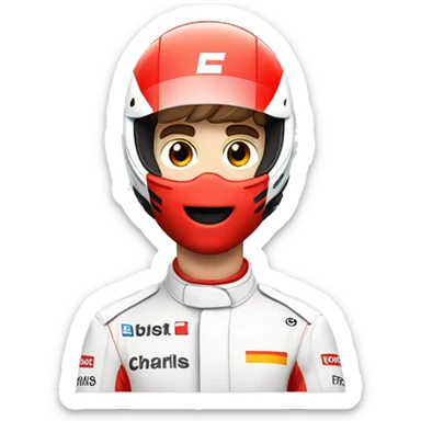 F1 car with an red helmet inspired by charles leclerc sticker