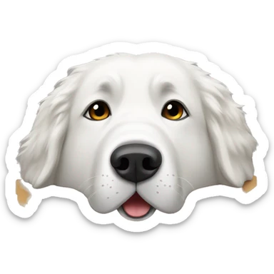 Great Pyrenees laying in a hole sticker
