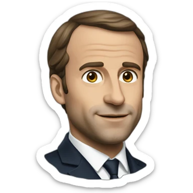 Macron rigolant sticker