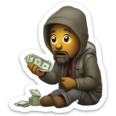 homeless asking money sticker