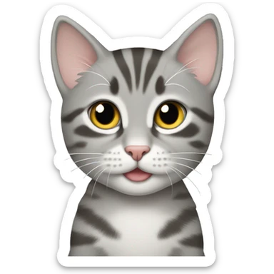 Gray tabby kitten sticker