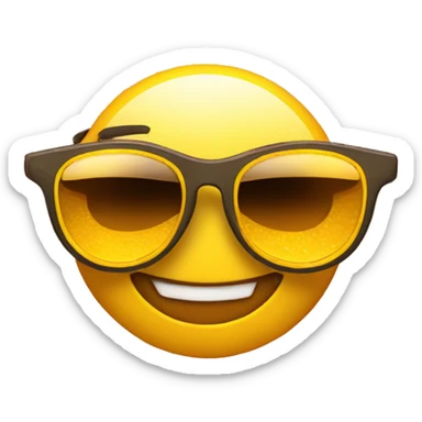 a yellow emoji with sun glasses the emoji says very cool sticker