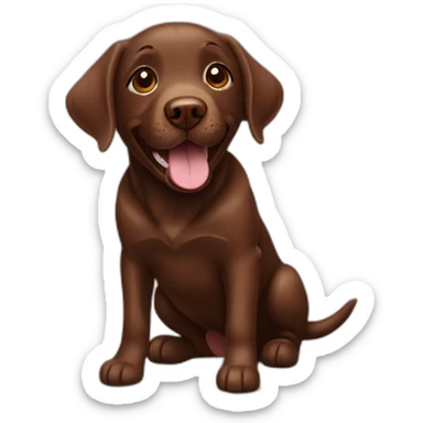 labrador Retriver chocolate color very happy sticker
