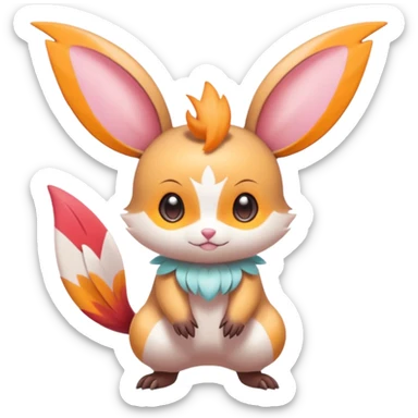 Tropical Exotic Minccino-Victini-Emolga-fusion  sticker