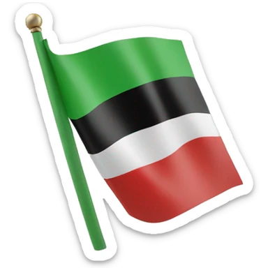 Syrian flag but the top is Green and there are 3 red stars  sticker