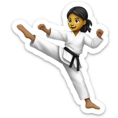 taekwondo beginner female kick sticker
