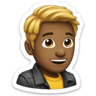 Chico con coleta sticker