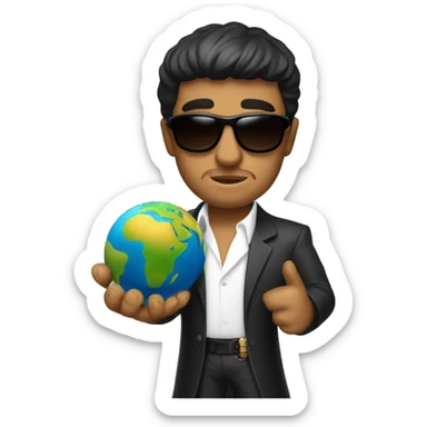 Tony Montana sunglasses with the world in his hands sticker