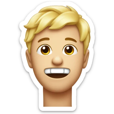 blushing emoji with ranch on its cheeks sticker