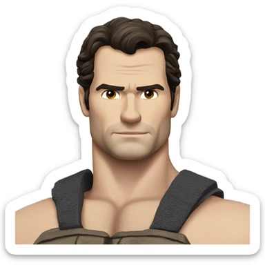 Henry Cavill showcasing his strong build and natural details sticker