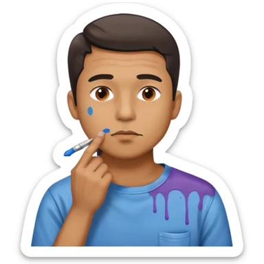 man shushing artist sticker