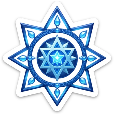 tetragrammaton star, magical, blue aura sticker
