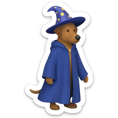 Dog wizard sticker