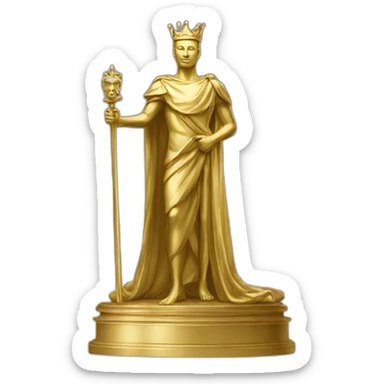 King standing statue elegant gold sticker