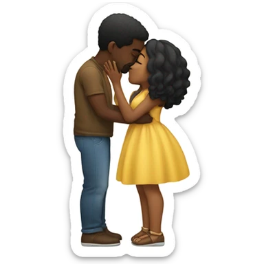 Black couple kissing  sticker
