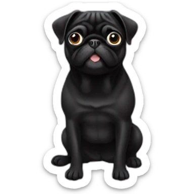 Black pug sticker