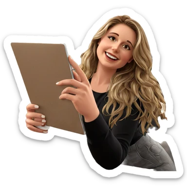 smiling girl with cup indoors sticker