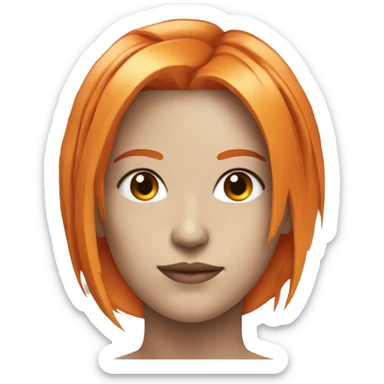 Head Female cyborg orange hair and circuits sticker