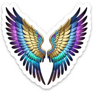 can you generate 6 unique angel wings designs? just the wings - no body, head, or feet necessary sticker