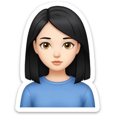 девушка с прямыми чёрными волосами sticker