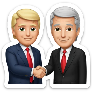 Trum and jeffery epstine shaking hands sticker