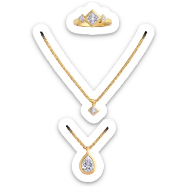 gold jewelry collection with diamonds sticker