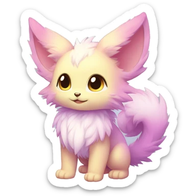 Anthro-Pastel-Gradient-Fur-Sona-Chibi-Shiny-Fakémon full body sticker