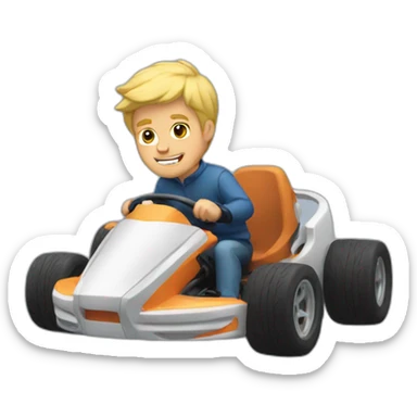 blond guy on a kart sticker