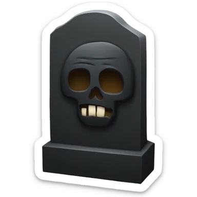 a black grave with the letters RIP sticker