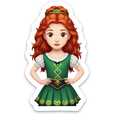 Irish dancer with red hair sticker