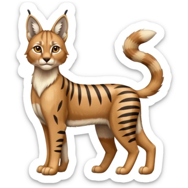 Striped and spotted Lynx-Caracal-Fakemon-hybrid full body sticker