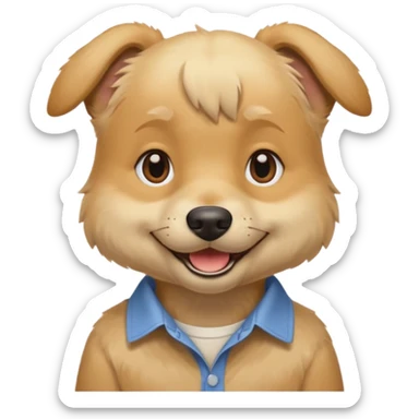 blonde hair dog with shirt sticker