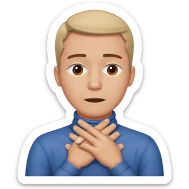 Man with hands gripped around NECK crossed like he is choking sticker