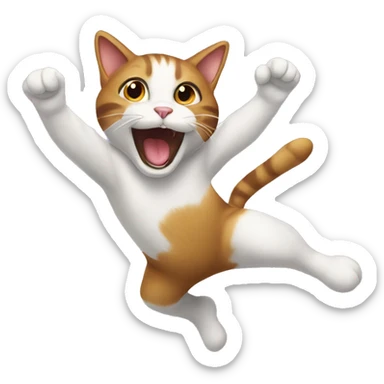 Jumping cat sticker