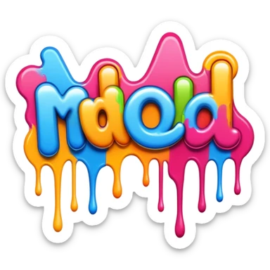 Graffiti the word mod with drippy paint  sticker