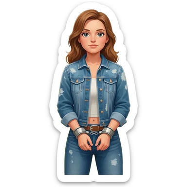Country girl in handcuffs sticker
