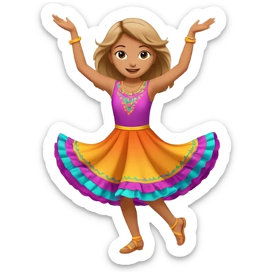 Happy girl dancing full body sticker
