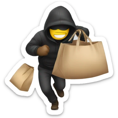 thief stealing a bag sticker
