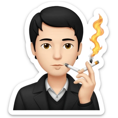 Has una persona fumando, Que tenga pelo negro  y sea hombre  sticker
