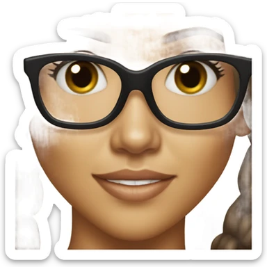 Jessica alba with glasses and brown hair  sticker