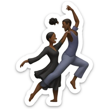 a woman and a man dancing together  sticker