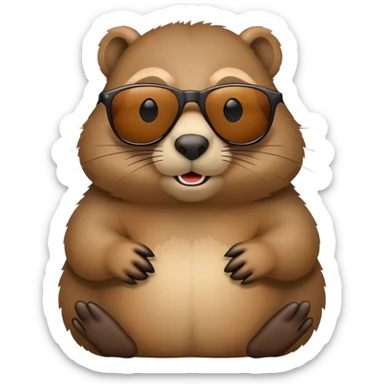 groundhog wearing sunglasses, cool sticker