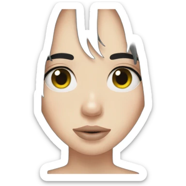 billie eilish with black hair sticker