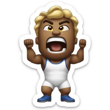 powerlifter screaming sticker