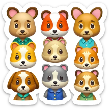 animal crossing characters sticker