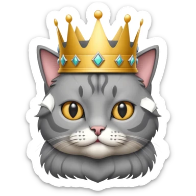 Scottish folded cat with crown  sticker