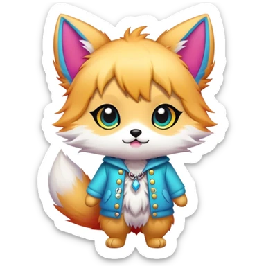  High quality Cute Cool Kawaii edgy Pretty Chibi Fur-Sona Colorful Fakemon Full Body sticker