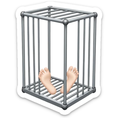 Feet in cage sticker
