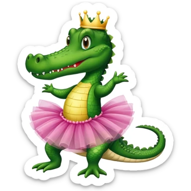 alligator with a tutu cute sticker
